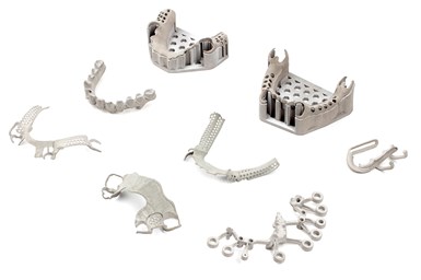 Dental applications 3D printed in chrome cobalt on Shop System
