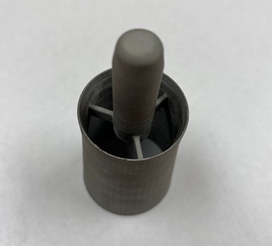 Metal 3D printed nozzle