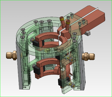 CAD image of an induction coil system