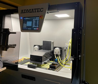The Admatec machine 3D prints with ceramic