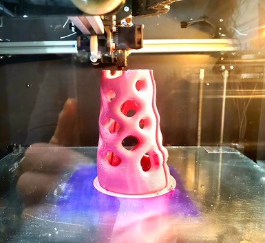 ActivArmor cast during the 3D printing process.