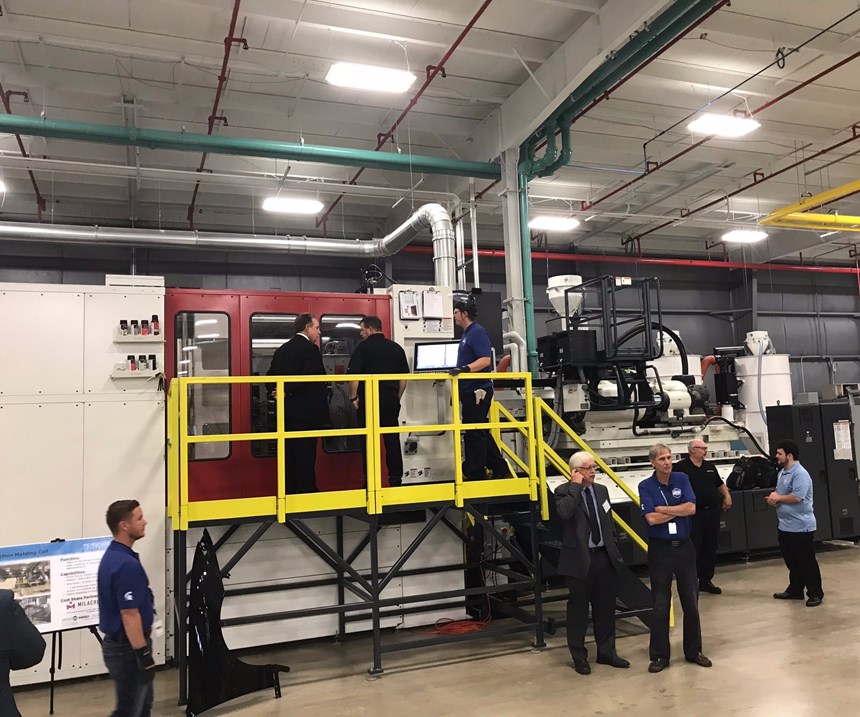 3,000-ton Milacron injection molding machine at the IACMI Vehicles Scale-Up Facility.