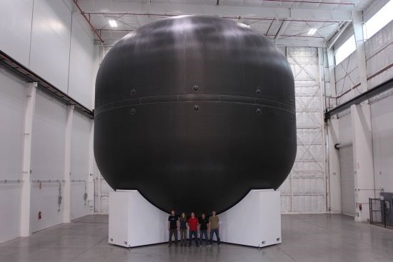 SpaceX large CFRP carbon fiber composite tank for Mars spacecraft
