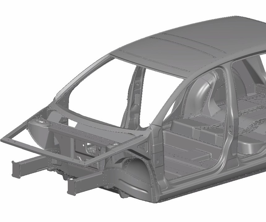 composite and non-ferrous metal hybrid car body