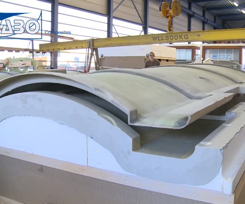 Vabo Composites composite yacht mast parts demolded
