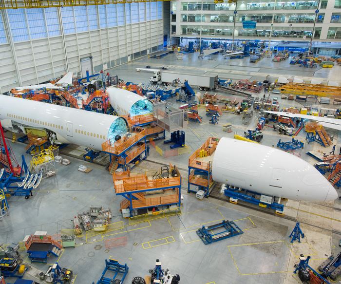 Boeing 787 manufacturing Charleston, SC, US.