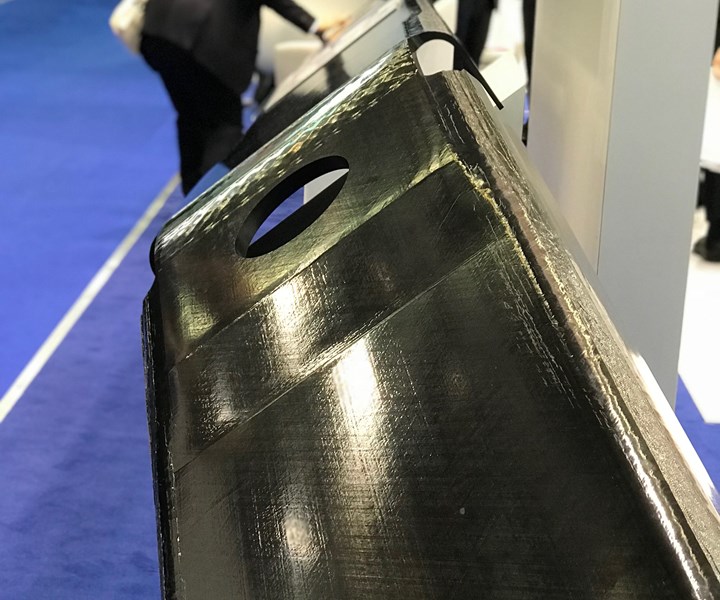 TenCate thermoplastic composite spar, JEC World 2018.