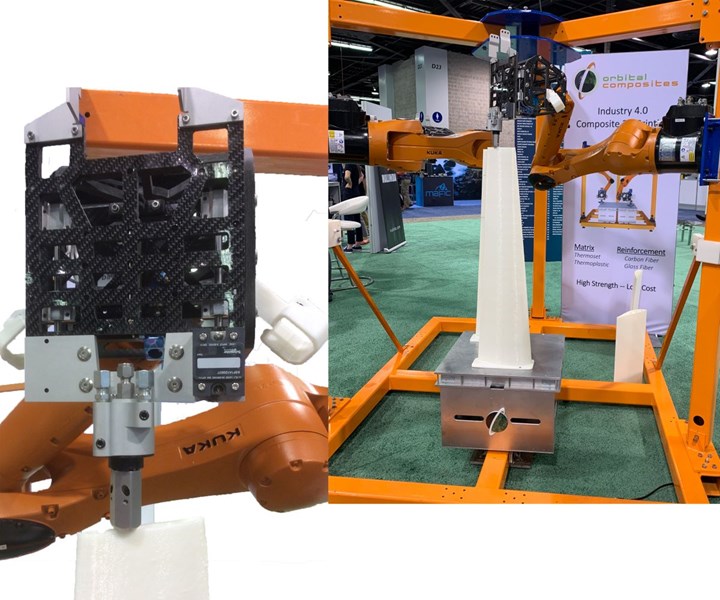 Orbital Composites Orb 1 robotic 3D printing platform for thermoplastic composites 