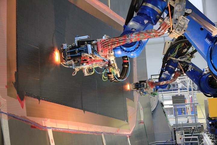 DLR GroFi multi-robot AFP/ATL for aerocomposites fabrication
