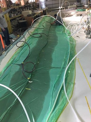 resin infusion for composite catamaran