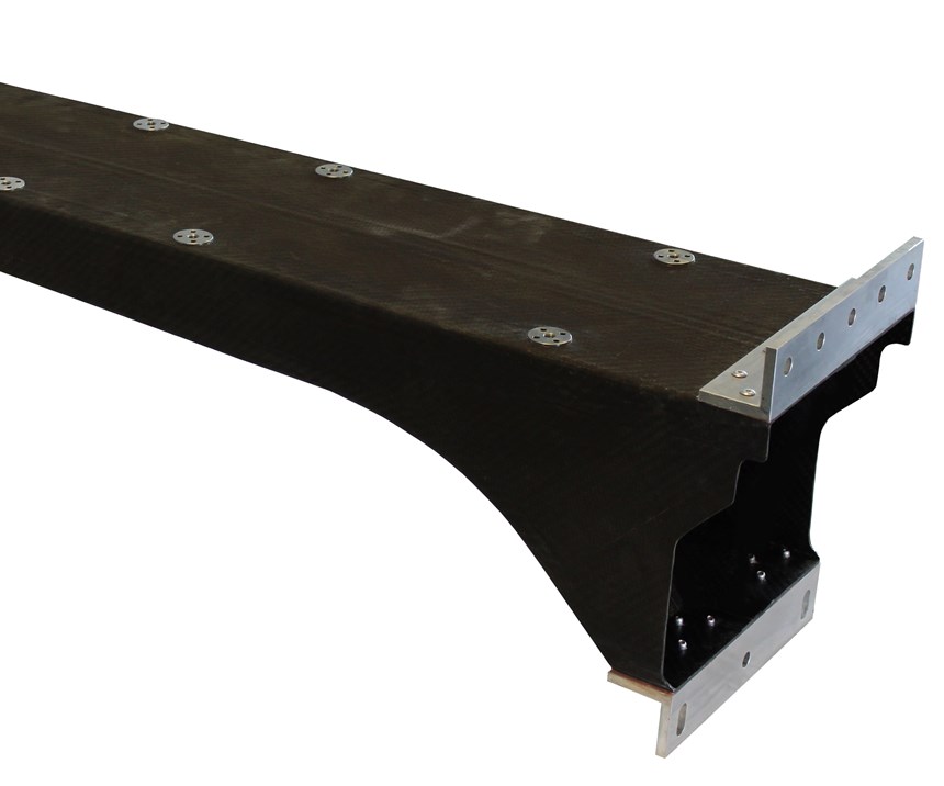 Bercella cantilever rail car seat support using Composites Evolution carbon fiber/PFA Evopreg