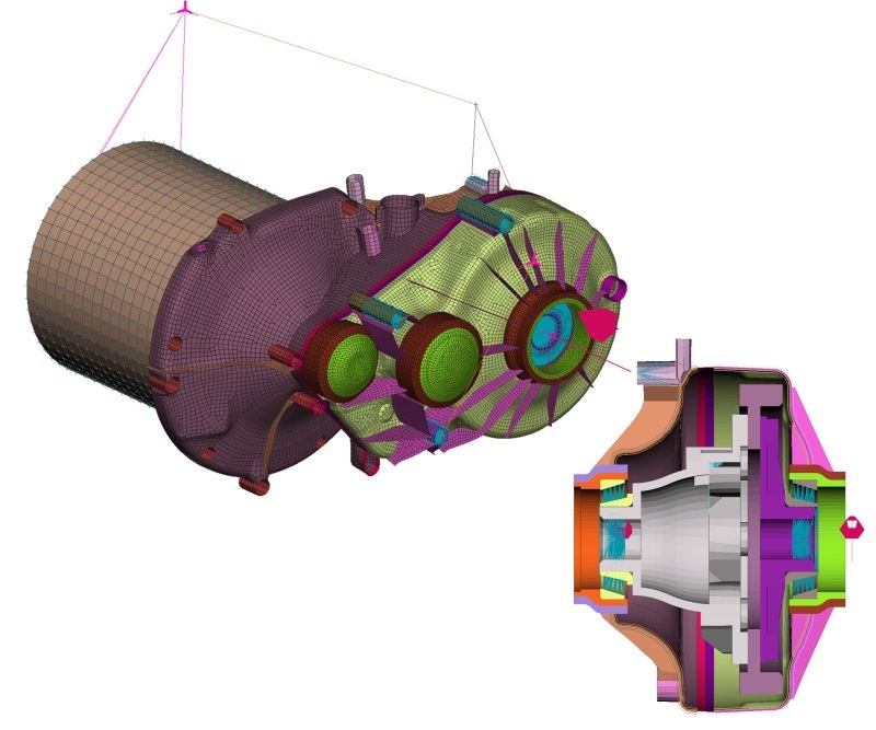finite element modeling simulation for composite gearbox housing