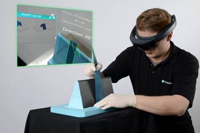 Augmented reality system facilitates FRP component preforming 