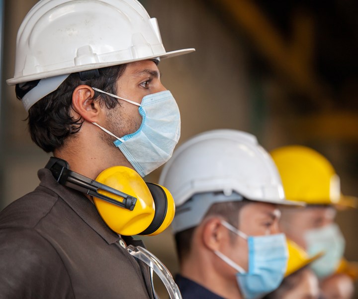 image of workers wearing masks