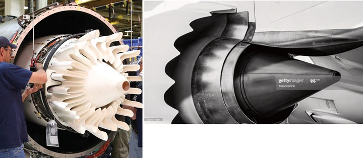 Passport jet engine mixer and jet engine nacelle, pylon and exhaust cone