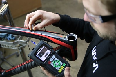 Using nondestructive testing to inspect, repair carbon fiber bicycles