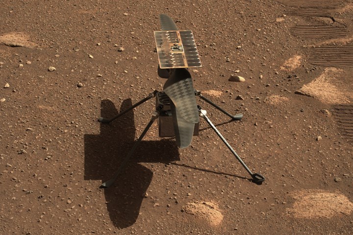 NASA’s Ingenuity Mars helicopter is seen in a close-up taken by Mastcam-Z.