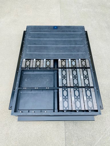 multimaterial electric vehicle battery enclosure demonstrator from Continental Structural Plastics