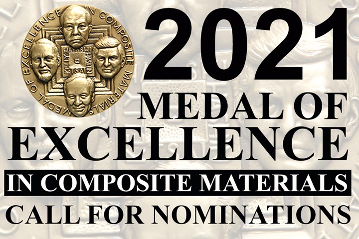 University of Delaware's 2021 Medal of Excellence in Composite Materials call for nominations.