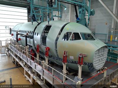 Airbus begins assembly of the A321XLR nose and front fuselage