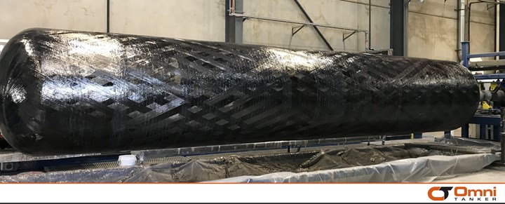 Large carbon fiber-reinforced composite pressure vessel