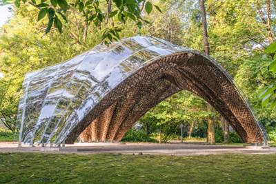 LivMatS biomimetic flax fiber Pavilion opens to the public