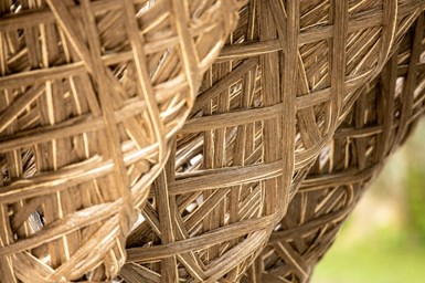 LivMatS Pavilion woven flax fibers.