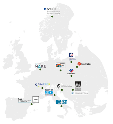 map of AMULET consortium members