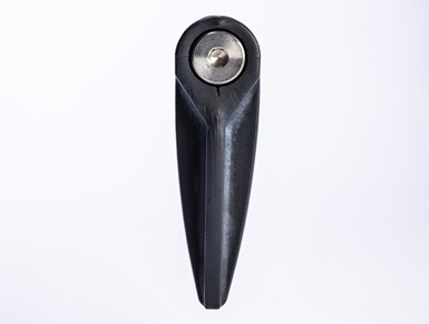 A generic quarter-turn retaining latch for use in aircraft galleys made from KyronMAX composites.