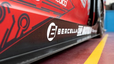 Bercella hemp fiber composite components on electric racecar 