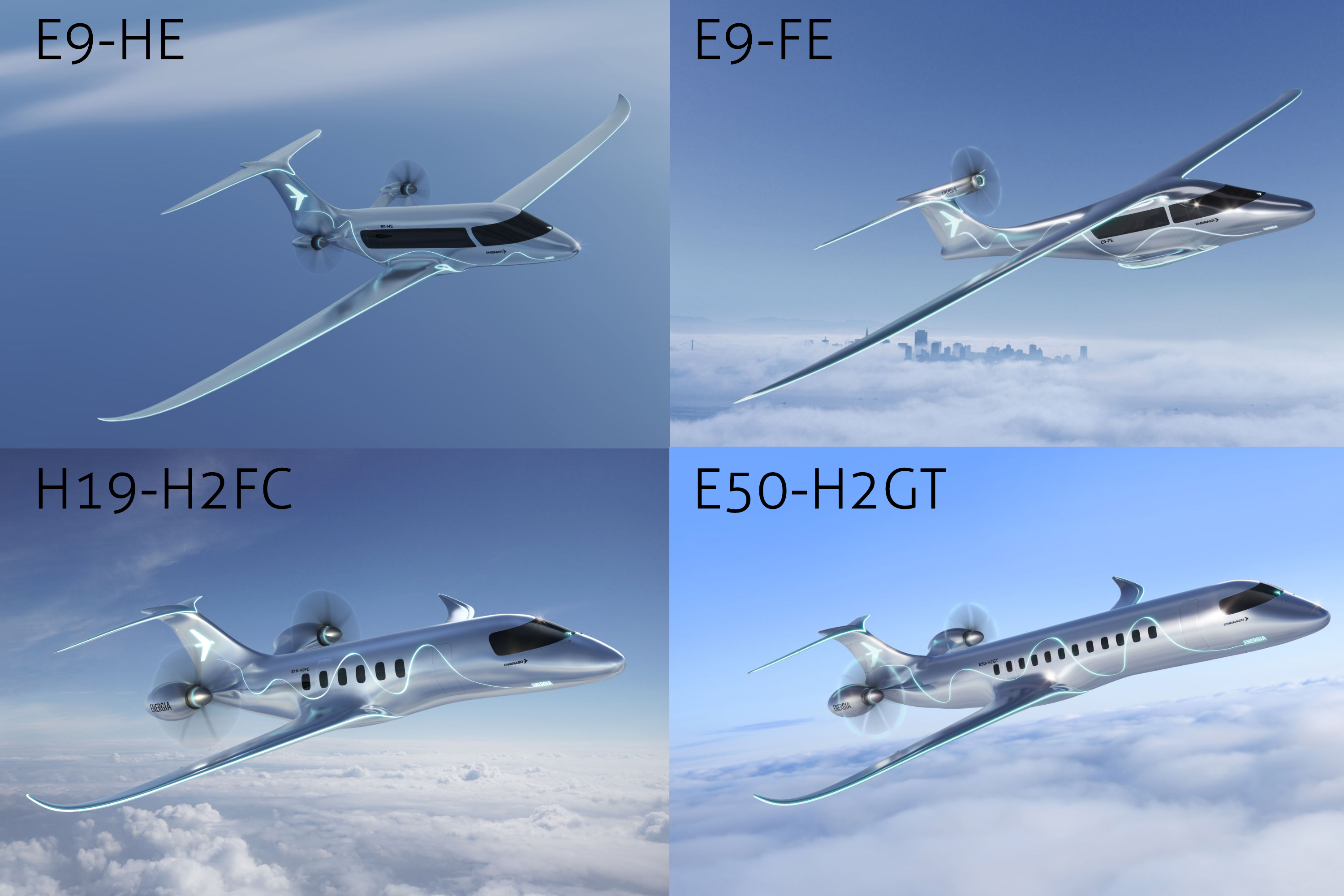 Embraer unveils four Energia concept aircraft for net-zero aviation by ...