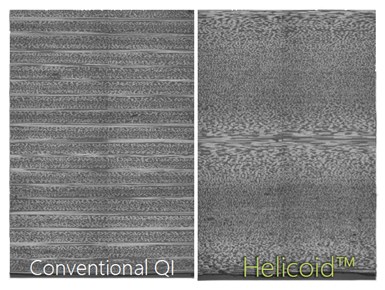 Micrographs of conventional quasi-isotropic versus Helicoid composite laminate