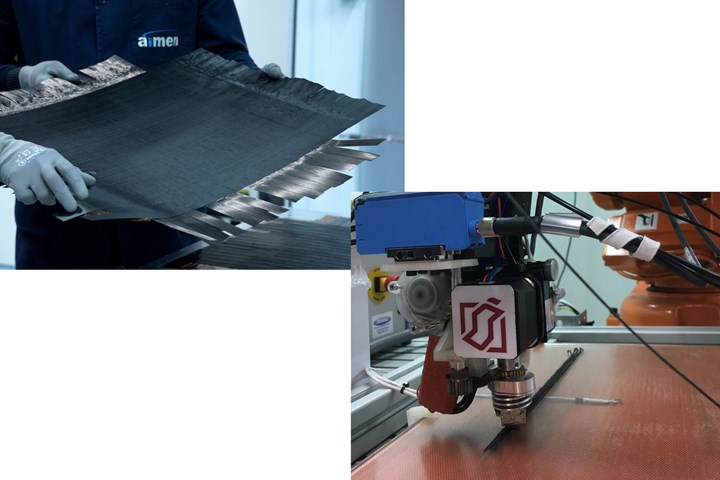 composite laminate made with AFP and additive manufacturing equipment