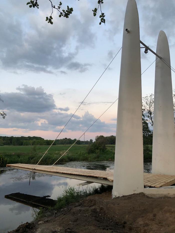fishing bridge made with recycled composite wind blades