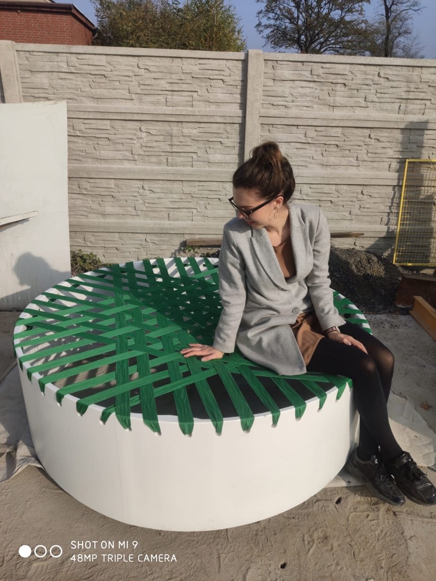 outdoor furniture made with recycled composite wind turbine blade