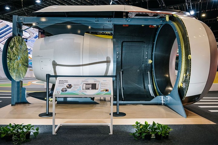 MRAS’ full-sized nacelle exhibit at the 2022 Singapore Airshow.