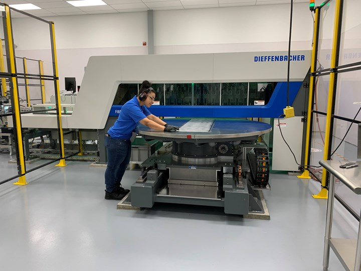 automated tape laying machine at Victrex Composites Solutions