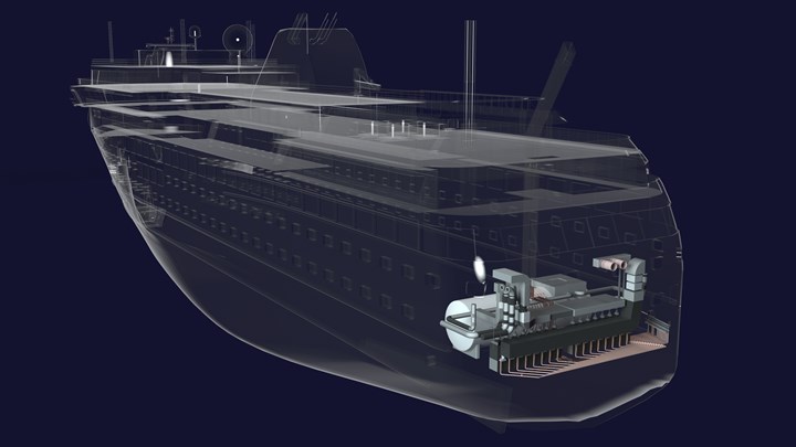 HAV hydrogen-based marine system rendering.