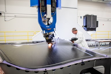 Ingersoll automated fiber placement machine layup of composite wings for NASA X-59