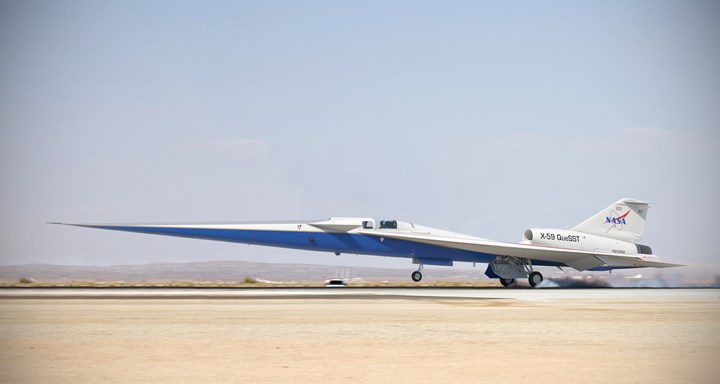 rendering of finished NASA X-59 aircraft
