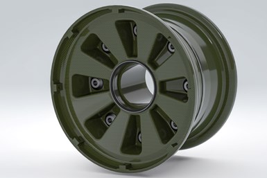 Render of the prototype Carbon Revolution carbon fiber CH-47 Chinook wheel.