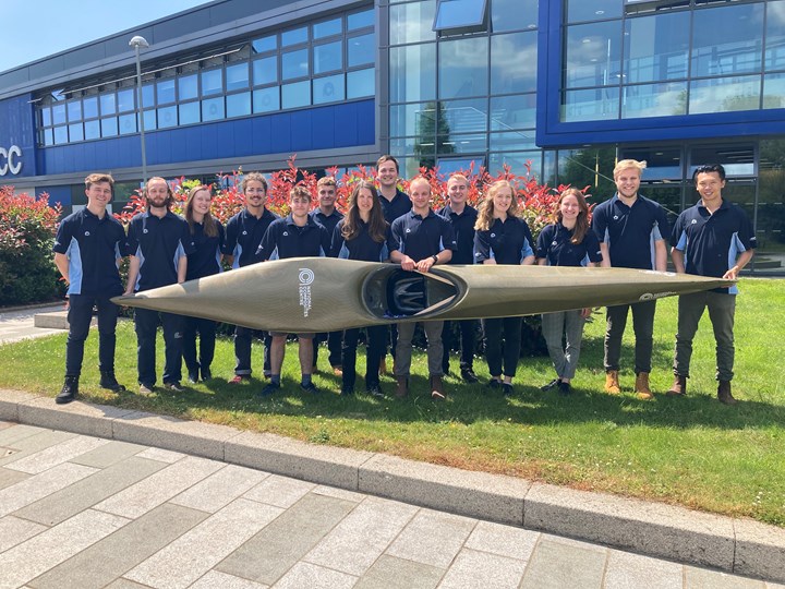 The NCC engineering team that successfully developed the sustainable composite kayak.