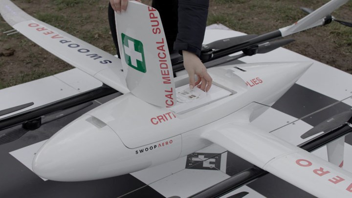 Swoop Aero”s advanced Kite delivery drone.