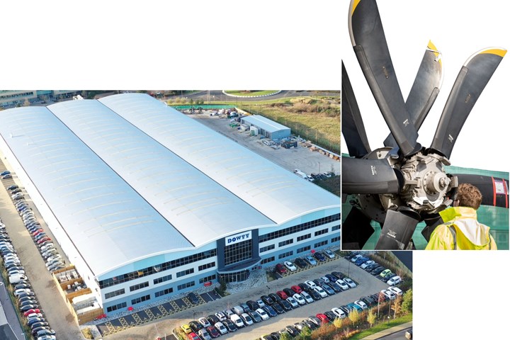 Dowty Propellers factory and close-up of composite propeller blades
