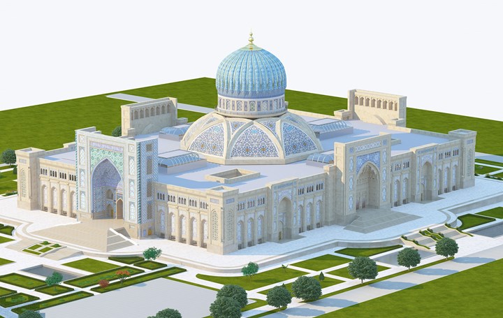 rendering of the Center for Islamic Civilization in Tashkent, Uzbekistan