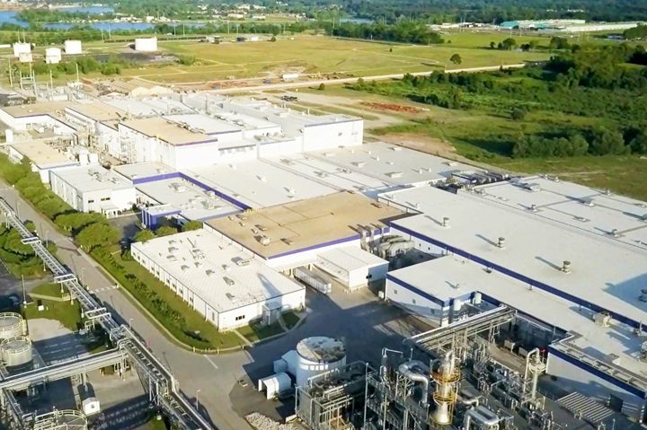 An overhead view of the TCMA Decatur, Ala., U.S. carbon fiber facility.