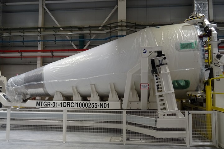 Launch vehicle adapter (LVA) for the upper stage.