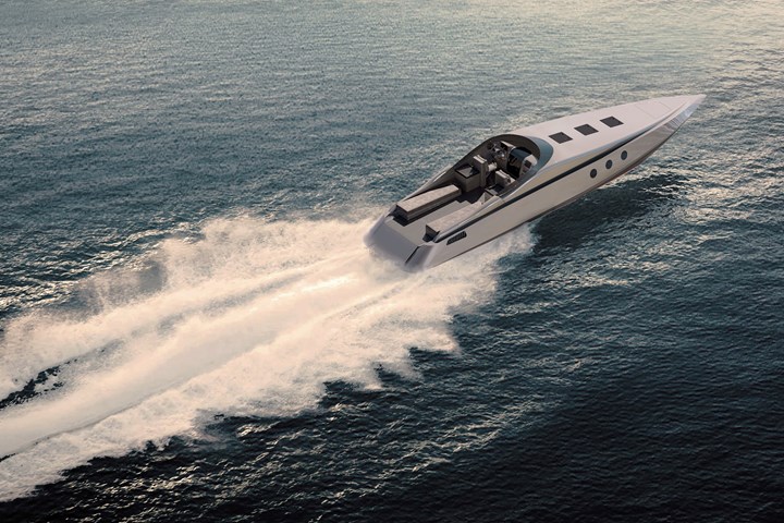 The 44-foot Mayla 44 powerboat.