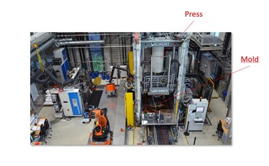 RTM injection and press used in CosiMo project
