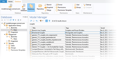 COMSOL Model Manager feature.